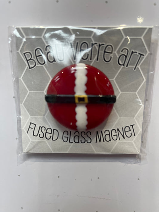 Santa suit glass magnet