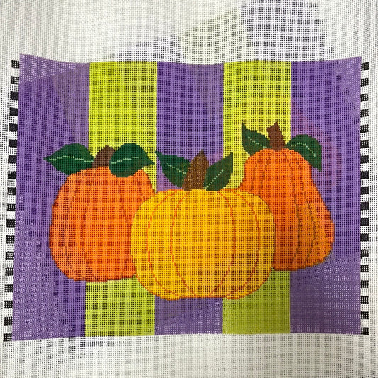 3 pumpkins - needlepoint is cool canvas