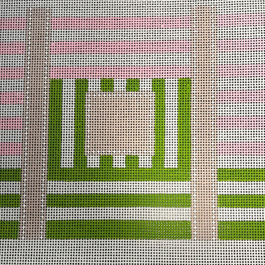 Multi stripe tote -pink/green