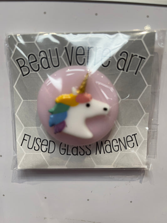 Unicorn glass magnet