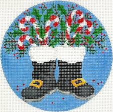 Santa Boots with Candy Canes