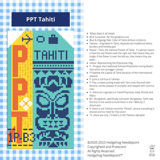 Tahiti Hedgehog Needlepoint Trunk Show