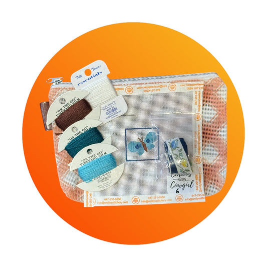 Blue Butterfly Stitch and Go Kit