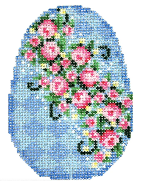 NTG TS671 - Rose Bud Garland on Harlequin Egg