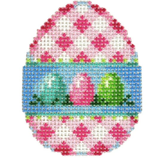 NTG TS667 - Three Eggs on Gingham Mini Egg