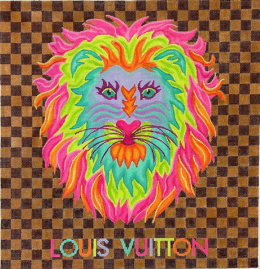 Colorful Lion On Brown