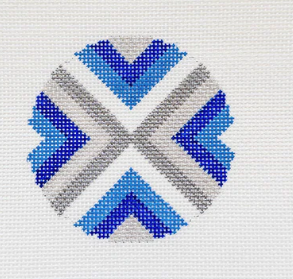 Blue Grey Stripe Round