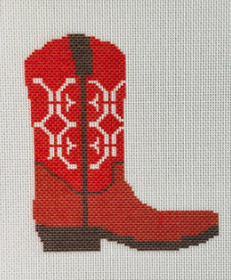 Orange and White Cowboy Boot