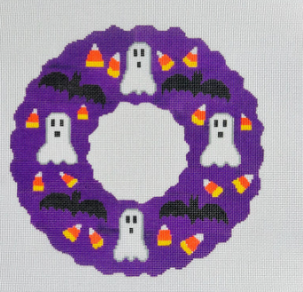 Ghost and Bat Halloween Wreath