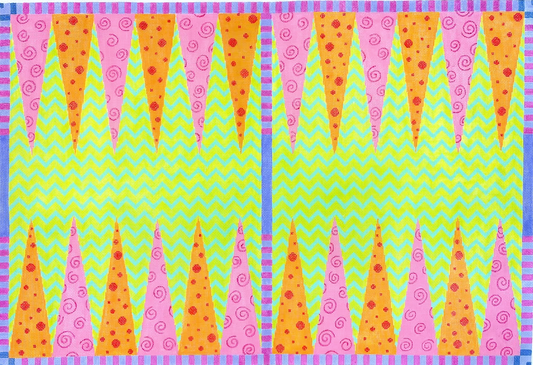 Funky Patterns Backgammon Board/ Cups/ Pieces