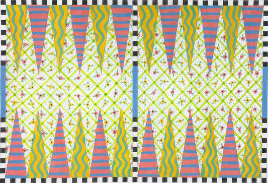 McKenzie Childs Inspired Backgammon Board/ Cups/ Pieces