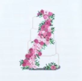 Wedding Cake - Cream and Pastel Flowers