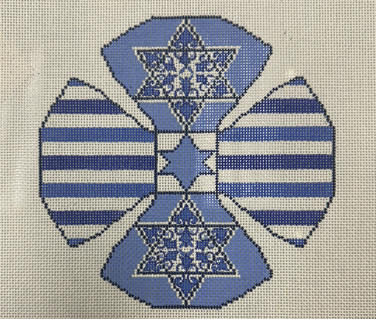 New Blue Floral Yarmulke