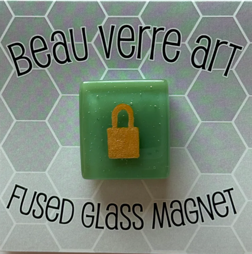 Padlock (Taylor's Version) Fused Glass Needle Minder