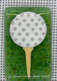Golf Ball Fused Glass Needleminder