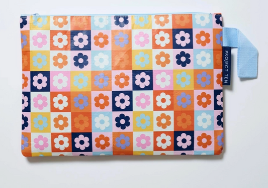 Square Garden Large Zip Pouch