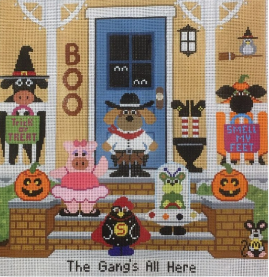 Halloween Needlepoint Canvas Scene