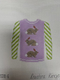 3 Brown Bunnies on Lavendar