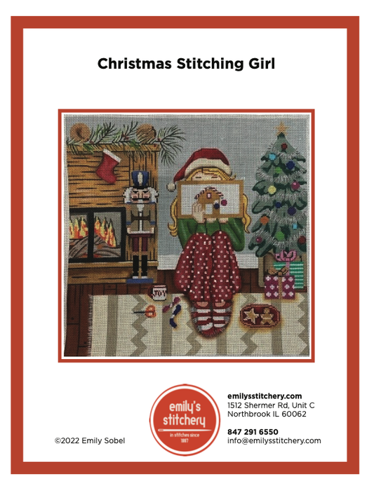 Emilys Stitch Guide - Christmas stitching girl