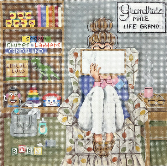 Grandma Stitching Girl