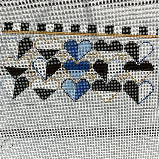 Blue/ black and white heart insert