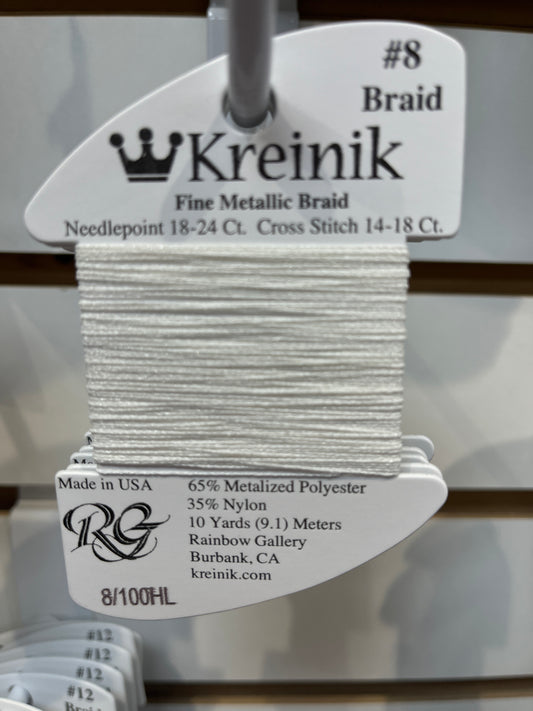 Kreinik #8 - White - 8/100hl