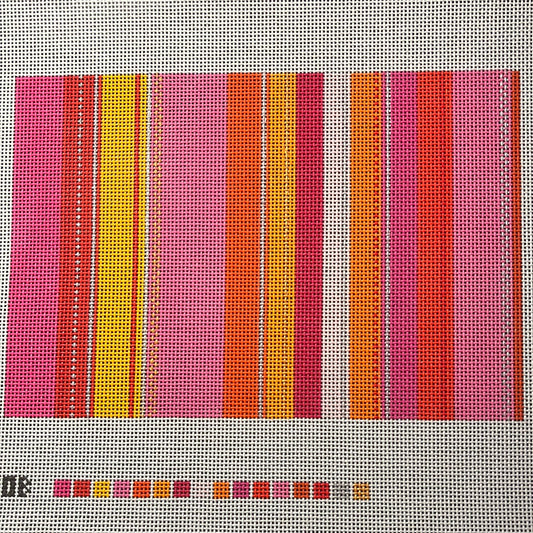 Tufted stripe clutch pink/orange