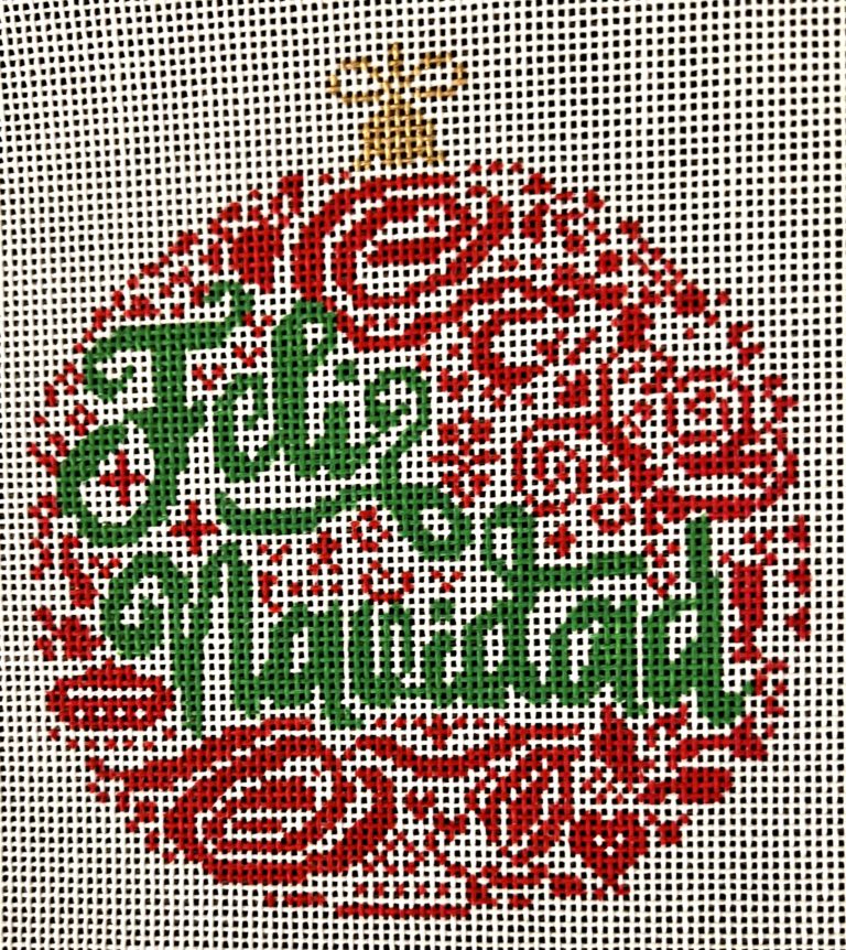 Decorative design with 'Feliz Navidad' text surrounded by red patterns on a white background