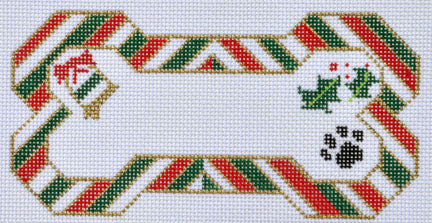 Patriotic dog bone needlepoint canvas