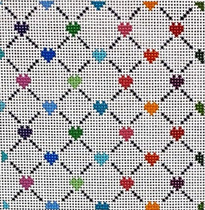 Colorful heart pattern on a white background