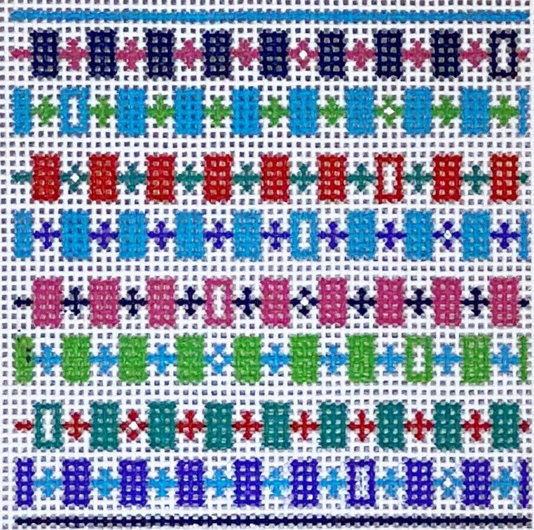 Colorful geometric pattern on a white background