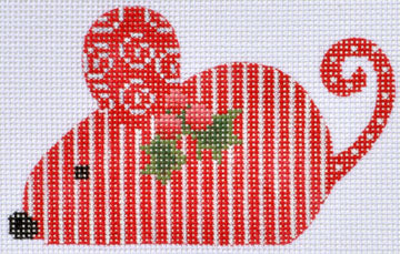 Red mouse design on a white background Needlepoint Design