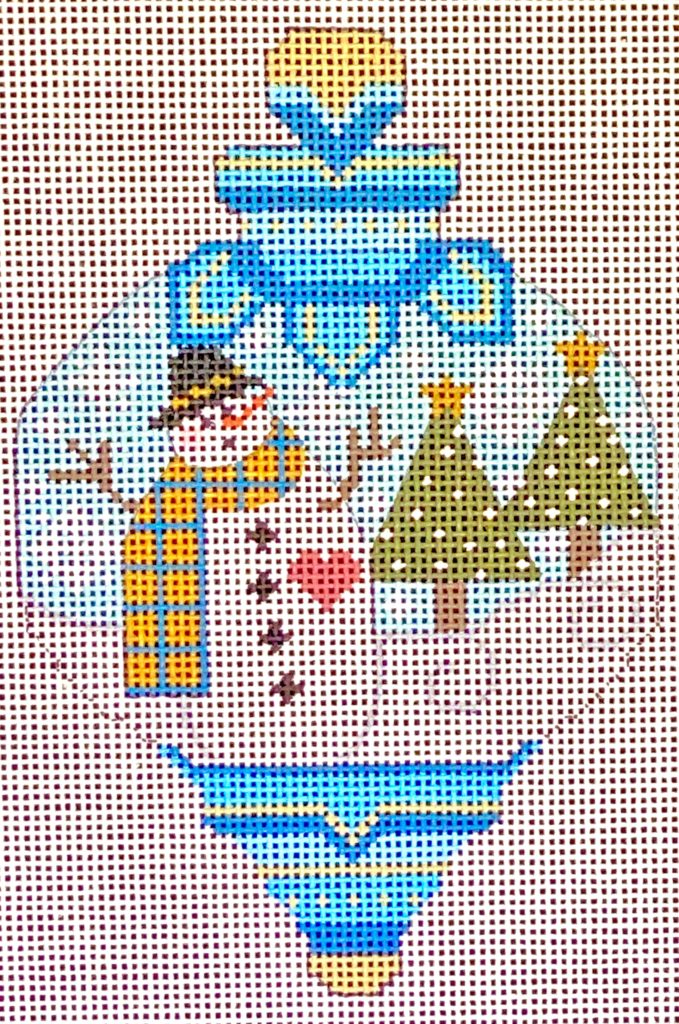 Snowman Winter Ornament Needlepoint Canvas