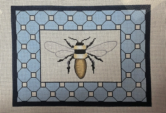 Bee on Blue and White
