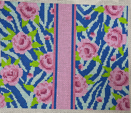 Roses on Blue Animal Print