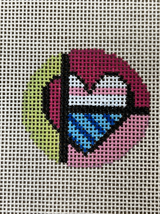Tiny Round Pink/Blue Heart