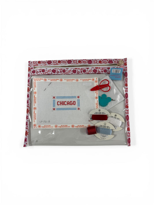 Emily's Beginner Needlepoint Kit - Chicago #18 mesh