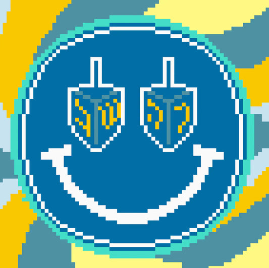 Neon Smiley Face - Hanukkah