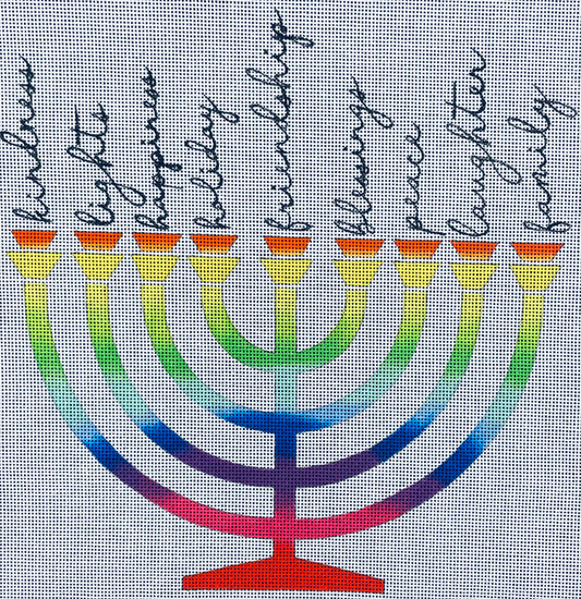 Rainbow Menorah