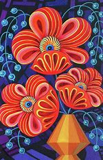 Jane Tattersfield:JTS-19 (Red Flowers - stitchguide available through Cynthia Thomas)