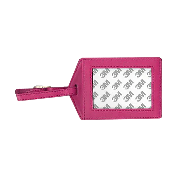 Leather Luggage Tag - Hot Pink