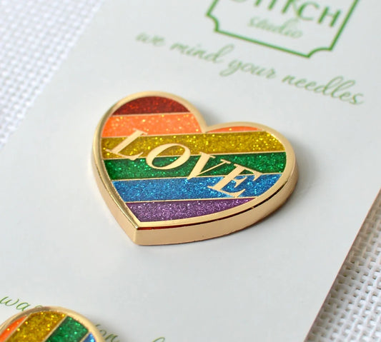 Rainbow Love Heart Needle Minder