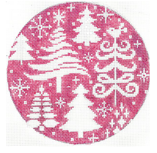 Stylized Trees on Pink