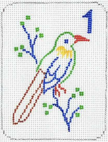 MIni Mahjong Tile - BIrd on Branch