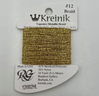 Kreinik #12 - Gold High Lustre - 12/002hl