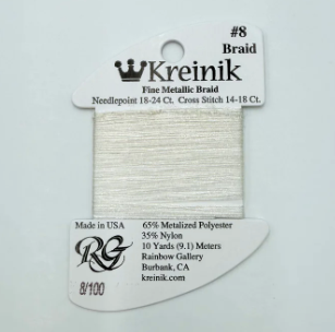 Kreinik #8 -White - 8/100