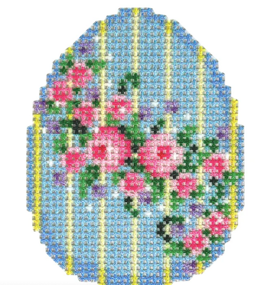 NTG TS665 - Rose Garland on Stripes Mini Egg