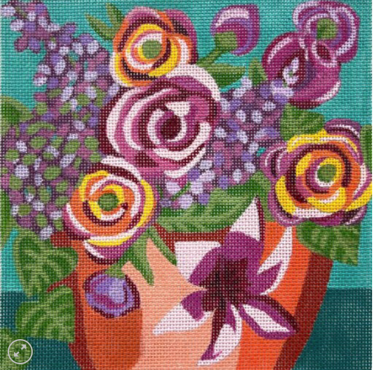 Flowers with Teal Background