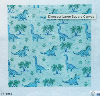 Dinosaur Square Blue and Green