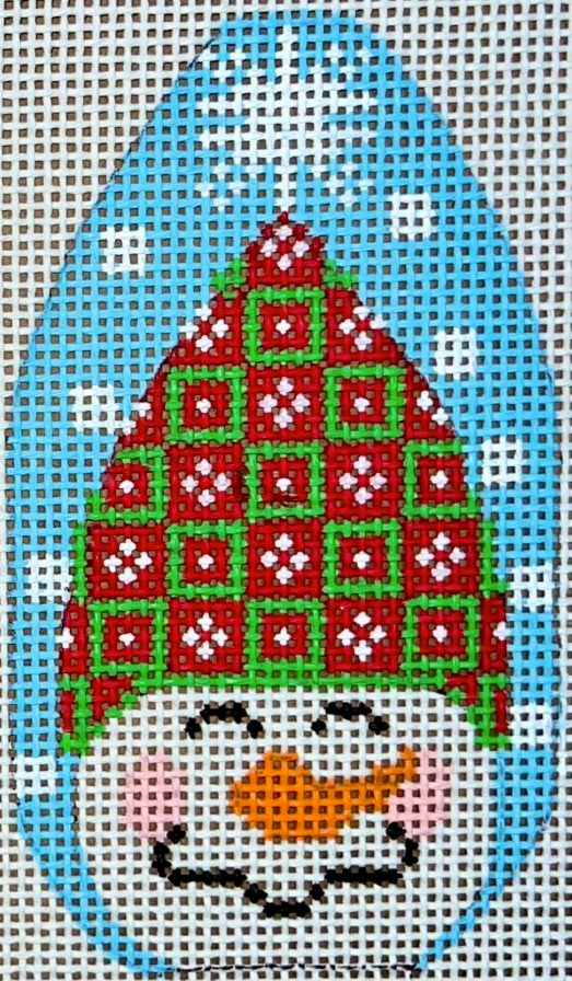 Snowman Hat with Green Squares